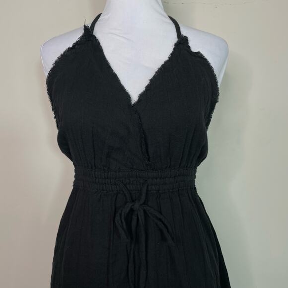 Elan Raw Edge Halter Gauze Cotton Cover-Up Dress Size L - Picture 10 of 12